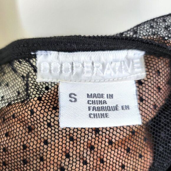 Urban Outfitters Cooperative Black Mesh Back Stretch Skater Dress Fit Flare sz S - Picture 6 of 6